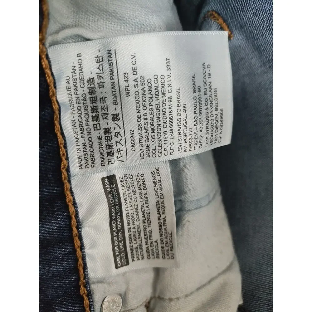 Levis 511 Jeans Mens 38x30 Blue Slim Fit Straight Leg Stretch Denim Dark Wash
